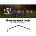Gardeon Hammock Chair with Stand Pillow Cream Indoor Outdoor