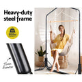 Gardeon Hammock Chair with Stand Pillow Cream Indoor Outdoor