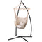 Gardeon Hammock Chair Hanging Cream with Steel Stand Outdoor