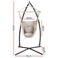 Gardeon Hammock Chair Hanging Cream with Steel Stand Outdoor