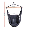 Gardeon Hammock Chair Grey Outdoor Hanging Camping Cushion Pillow