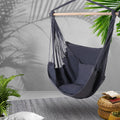Gardeon Hammock Chair Grey Outdoor Hanging Camping Cushion Pillow