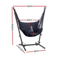 Gardeon Hammock Chair Grey with Stand Outdoor Camping Hanging