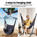 Gardeon Hammock Chair Grey with Stand Outdoor Camping Hanging