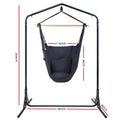 Gardeon Hammock Chair with Stand Grey Outdoor Swing Pillow