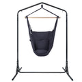 Gardeon Hammock Chair with Stand Grey Outdoor Swing Pillow
