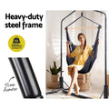 Gardeon Hammock Chair with Stand Grey Outdoor Swing Pillow