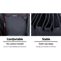 Gardeon Hammock Chair with Stand Grey Outdoor Swing Pillow