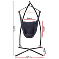 Gardeon Hammock Chair w/ Steel Stand Grey Outdoor Camping Hanging
