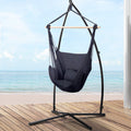 Gardeon Hammock Chair w/ Steel Stand Grey Outdoor Camping Hanging