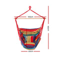 Gardeon Hammock Chair Outdoor Camping Hanging Rainbow Cushion Pillow