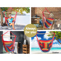 Gardeon Hammock Chair Outdoor Camping Hanging Rainbow Cushion Pillow