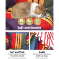 Gardeon Hammock Chair Outdoor Camping Hanging Rainbow Cushion Pillow