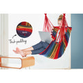 Gardeon Hammock Chair Outdoor Camping Hanging Rainbow Cushion Pillow