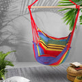 Gardeon Hammock Chair Outdoor Camping Hanging Rainbow Cushion Pillow