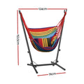 Gardeon Hammock Chair Outdoor Hanging with Stand Rainbow