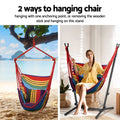 Gardeon Hammock Chair Outdoor Hanging with Stand Rainbow