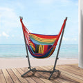Gardeon Hammock Chair Outdoor Hanging with Stand Rainbow