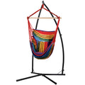 Gardeon Hammock Chair with Steel Stand Rainbow Outdoor Camping