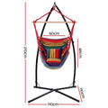 Gardeon Hammock Chair with Steel Stand Rainbow Outdoor Camping