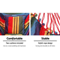 Gardeon Hammock Chair with Steel Stand Rainbow Outdoor Camping