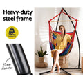 Gardeon Hammock Chair with Steel Stand Rainbow Outdoor Camping
