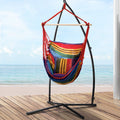 Gardeon Hammock Chair with Steel Stand Rainbow Outdoor Camping