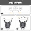 Gardeon Hammock Chair Camping Macrame Hanging Swing Cushions Metal Bar Grey