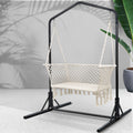 Gardeon Hammock Chair Stand Macrame 2 Seater Outdoor Cream