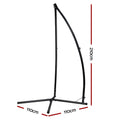 Gardeon Hammock Chair Steel Stand Heavy Duty Black Outdoor