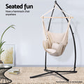 Gardeon Hammock Chair Steel Stand Heavy Duty Black Outdoor