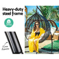 Gardeon Hammock Chair Steel Stand Heavy Duty Black Outdoor