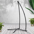 Gardeon Hammock Chair Steel Stand Heavy Duty Black Outdoor