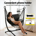 Gardeon Hammock Chair Stand Iron Frame Phone Holder Black