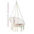 Gardeon Hammock Chair Macrame Cotton Hanging Indoor Outdoor Cream