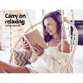 Gardeon Hammock Chair Macrame Cotton Hanging Indoor Outdoor Cream