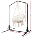 Gardeon Hammock Chair 124CM Cotton Swing Stand Cream
