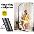 Gardeon Hammock Chair 124CM Cotton Swing Stand Cream