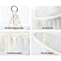 Gardeon Hammock Chair 124CM Cotton Swing Stand Cream