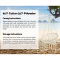 Gardeon Hammock Chair 124CM Cotton Swing Stand Cream
