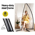 Gardeon Hammock Chair Macrame Steel Stand Outdoor Cream