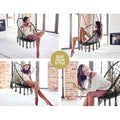 Gardeon Hammock Chair Macrame Cotton Grey Indoor Outdoor