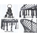 Gardeon Hammock Chair Macrame Cotton Grey Indoor Outdoor