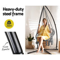 Gardeon Hammock Chair Steel Stand Macrame Outdoor Grey Swing