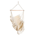Gardeon Hanging Hammock Chair Swing Tassel Cream Outdoor