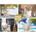 Gardeon Hanging Hammock Chair Swing Tassel Cream Outdoor