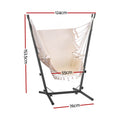 Gardeon Hammock Chair Hanging Stand Outdoor Camping Cream