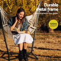Gardeon Hammock Chair Hanging Stand Outdoor Camping Cream