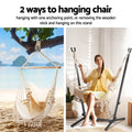 Gardeon Hammock Chair Hanging Stand Outdoor Camping Cream
