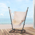 Gardeon Hammock Chair Hanging Stand Outdoor Camping Cream